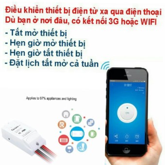 Công tắc điều khiển 2 kênh bật tắt và hẹn giờ thiết bị qua Ứng Dụng điện thoại 3G Wifi...