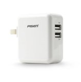 Củ sạc Pisen Dual USB cho iPad Charger 2 cổng 1A / 2.4A (trắng)