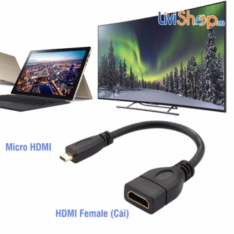 Đầu chuyển Micro HDMI (đực) sang HDMI tiêu chuẩn (Cái - Female) hỗ trợ Video Full HD 23cm  