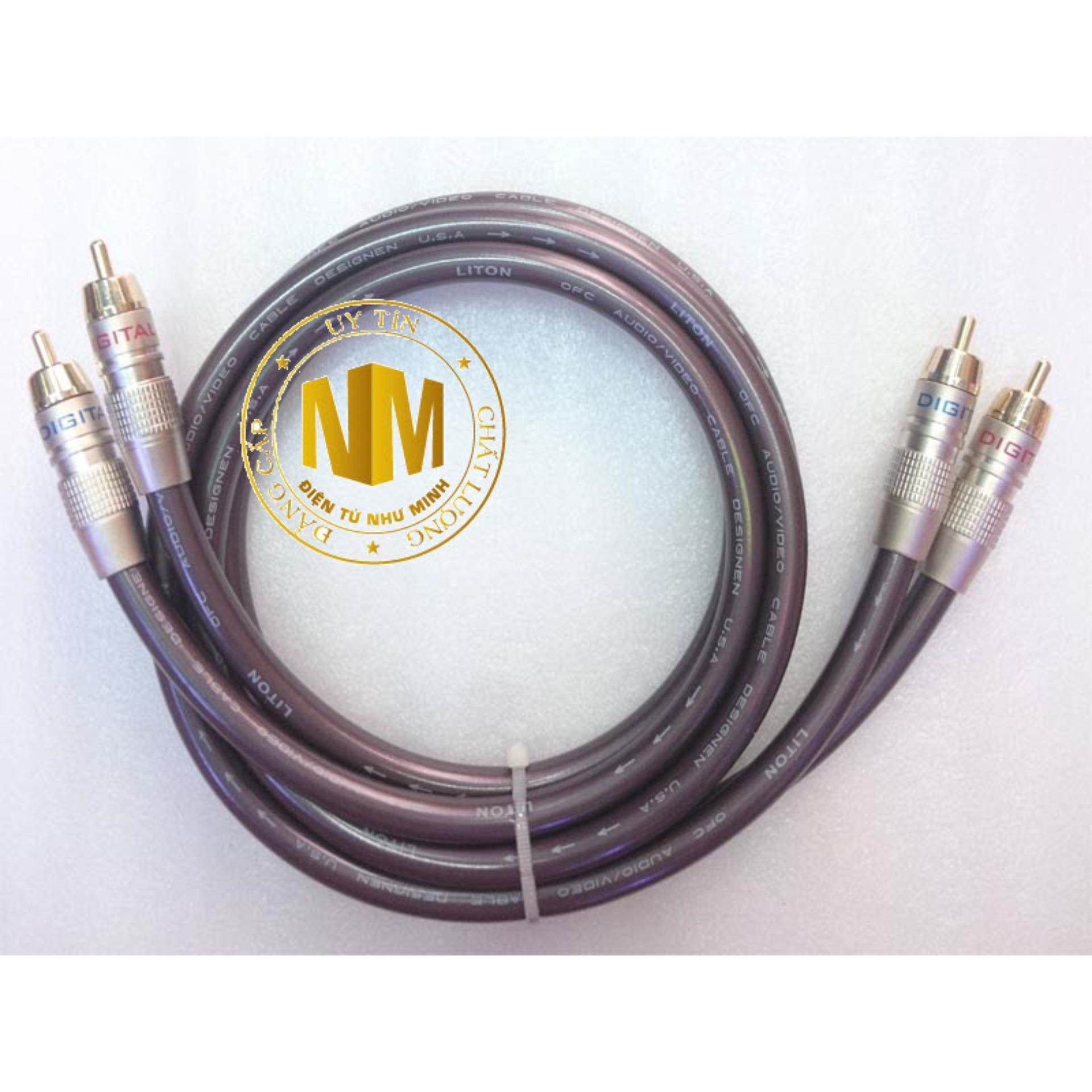 Dây av li ton nâu - dây av loại tốt - rca to rca