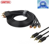 Dây cáp av 6 đầu loại xịn 3 rca to 3 rca unitek y-c950bk dài 1.5m.