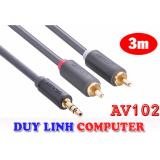 Dây loa 3,5mm sang 2 hoa sen rca dài 3m ugreen 10512