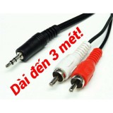 Dây loa chống nhiễu 1 đầu 3.5mm ra 2 đầu hoa sen AV dài 3m