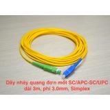 [HCM]Dây nhảy quang SM SC/APC-SC/UPC 3 mét 3.0mm Simplex