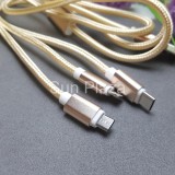 Dây sạc bọc dù siêu bền 3 đầu cho iphone 5 6 7 - android - type c sun plaza