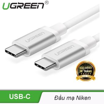 Dây USB Type-C 2 đầu đực truyền dữ liệu và sạc đầu nhôm mạ Nikel (USB 3.1) dài 0.5M UGREEN...