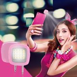 Đèn 16 bóng led hỗ trợ ánh sáng chụp hình, chụp hình trên điện thoại H61-HỒNG
