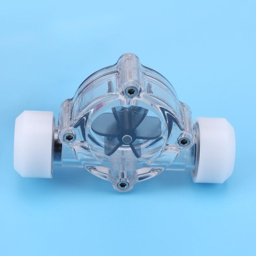 G1/4 Port Female to Female Flow Meter Indicator for PC Water Cooling System(White) - intl