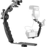 Bracket chữ L tay cầm quay phim 2 chân hot shoe _size M