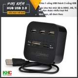Hub chia 1 cổng USB thành 3 cổng kiêm đầu đọc thẻ nhớ (Đen)