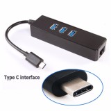 HUB Usb Type C sang 3 cổng Usb 3.0 với RJ45 Ethernet Mạng LAN Adapter