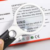Kính lúp cầm tay có đèn led 2 kính phóng đại 3X 45X HanNghiaShop (Trắng phối đen)
