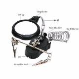 [HCM]Kính lúp kẹp soi hàn mạch điện tử có đèn 2 Led và gác mỏ hàn GamoShop(Đen)