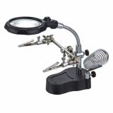 Kính lúp kẹp soi mạch điện đèn 2 Led và gác mỏ hàn