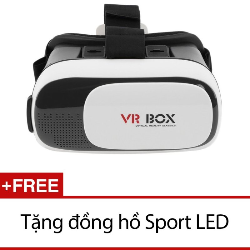 Nơi bán Kính xem phim 3D VR Box ver 2.0 (Đen) + Tặng đồng hồ Sport LED