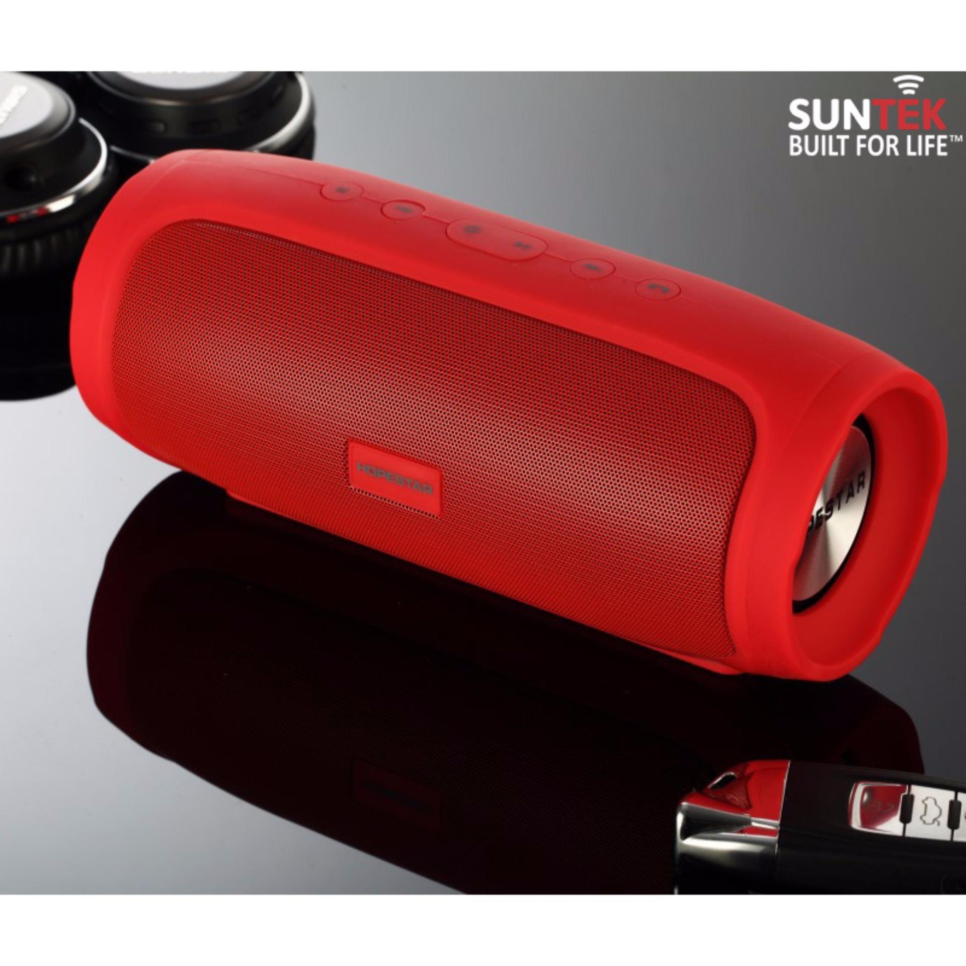 Loa bluetooth không dây suntek h14 kiêm sạc dự phòng pin 2400mah - công suất 8w | 1 loa bass trầm ấm & 2 loa treble chất lượng cao - bảo hành chính hãng 12 tháng