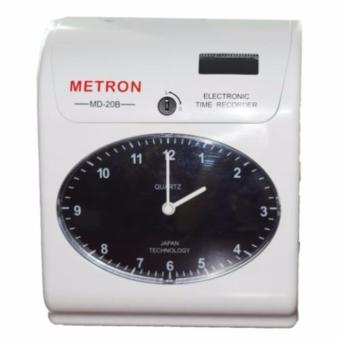 Máy chấm công đồng hồ thẻ giấy, mặt đồng hồ Analog LCD Metron MD20B (màu trắng)  