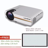 Máy chiếu mini yg - 400 hd, máy chiếu mini cho gia đình + tặng màn chiếu 120 inch