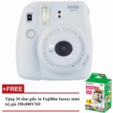 Máy chụp ảnh lấy liền Fujifilm instax mini 9 - Màu trắng - Tặng kèm 20 tấm giấy in FujiFilm - Hàng Fujifilm Việt Nam