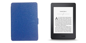 Máy đọc sách Kindle Paperwhite 2015 (Đen) + bao da (Xanh đậm)  