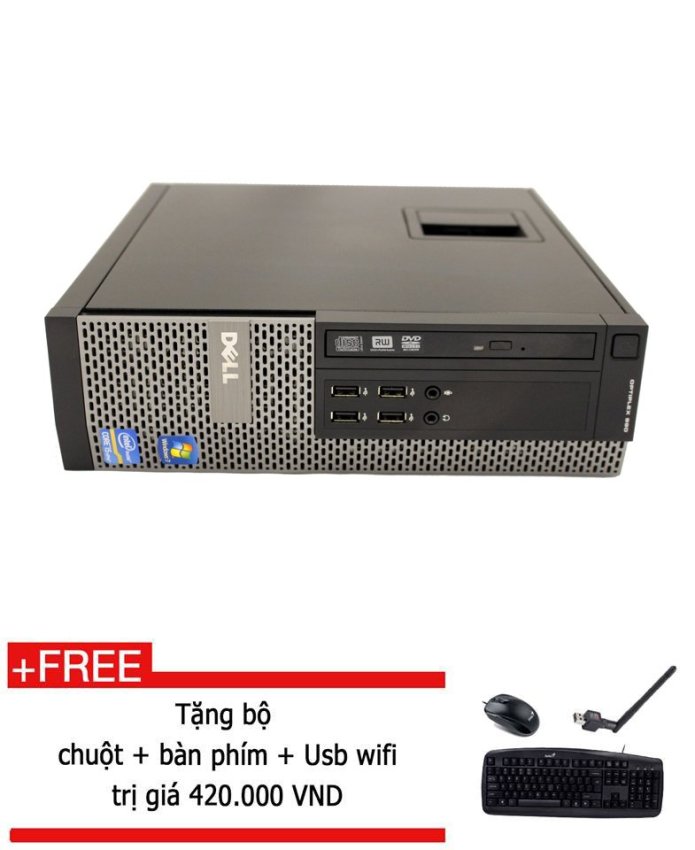 Hình ảnh Máy tính để bàn Dell Optiplex 990 Core I3 2120, 4GB RAM, SSD 128GB + Tặng bộ chuột + Bàn phím + USB Wifi - Hàng nhập khẩu