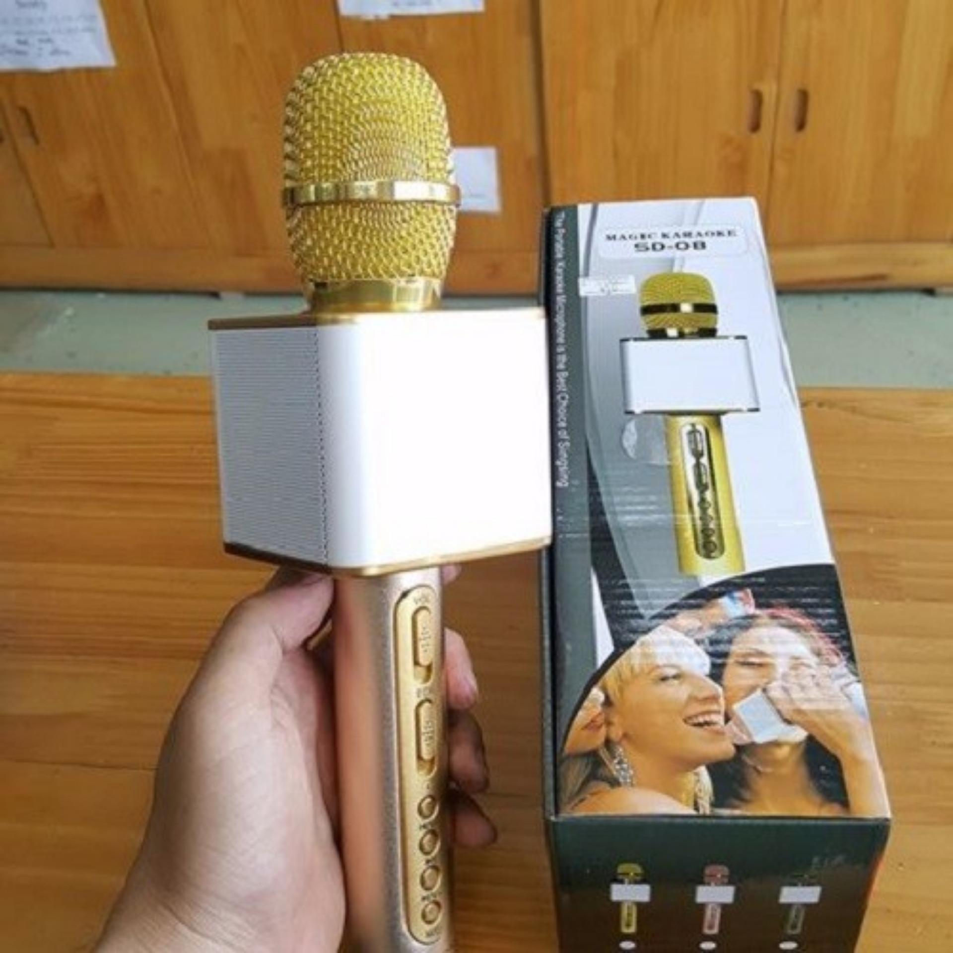 Mic hát karaoke trên điện thoại, micro karaoke cầm tay kiêm loa bluetooth, micro mini hát karaoke trên điện thoại, mua micro karaoke, micro bluetooth không dây, micro karaoke sd 08 cao cấp, giá rẻ, uy tín, chất lượng - bh bởi ken99 mẫu 267