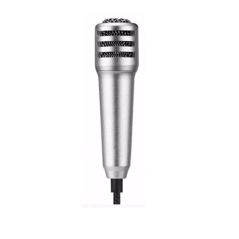 Hình ảnh Micro mini liền tai hát karaoke trên điện thoại và máy tính bảng(Bạc)