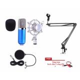Micro phòng thu, Combo bộ thu âm tại nhà ( Mic BM800 + Lọc âm + Giá treo kẹp bàn + giá đỡ mic + Jack chia 2 cổng )