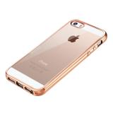 Ốp lưng dẻo Fashion Case cho iPhone 5/ 5S/ 5SE (Trong suốt viền vàng hồng)