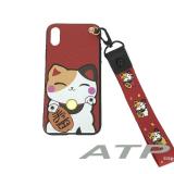 Ốp lưng mèo thần tài giả da cho iPhone X