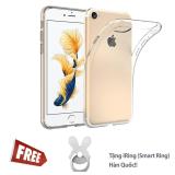 Ốp lưng Mercury Clear Jelly (trong suốt) iPhone 7 / 8 + Giá đỡ điện thoại dạng nhẫn iRing hình thỏ (Bạc)