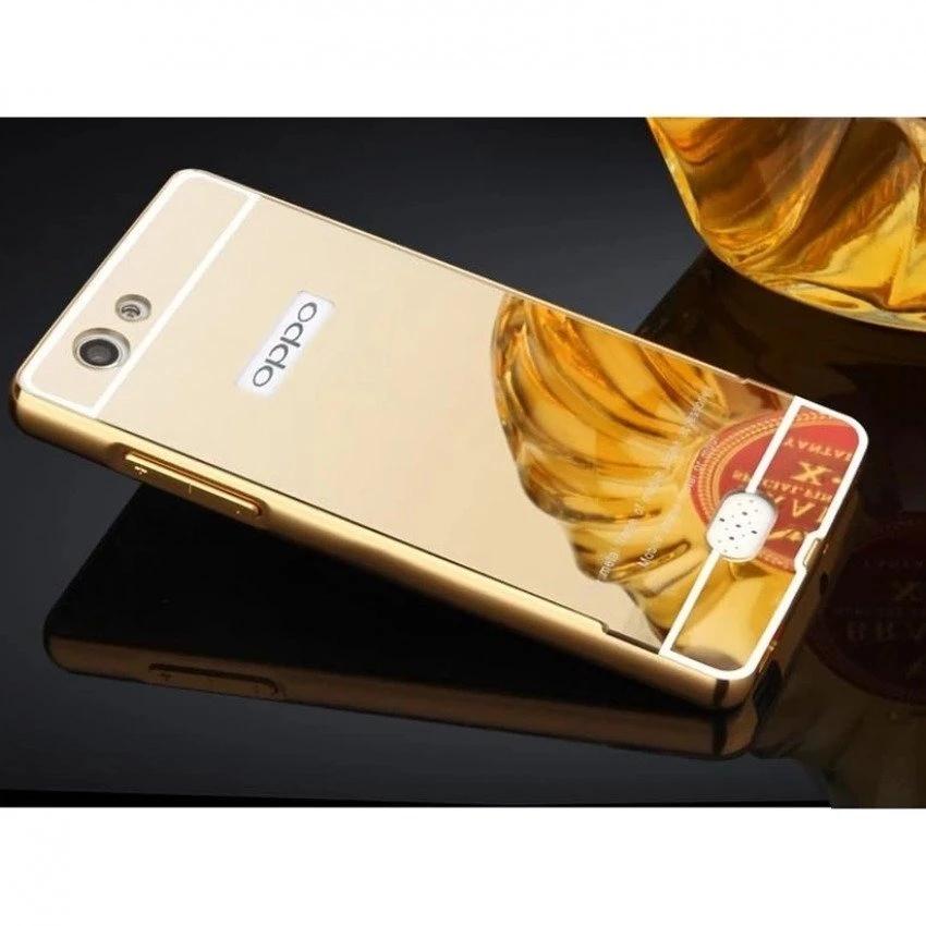 Ốp lưng tráng gương viền kim loại cho Oppo Neo 7 / A33 - Hàng nhập khẩu