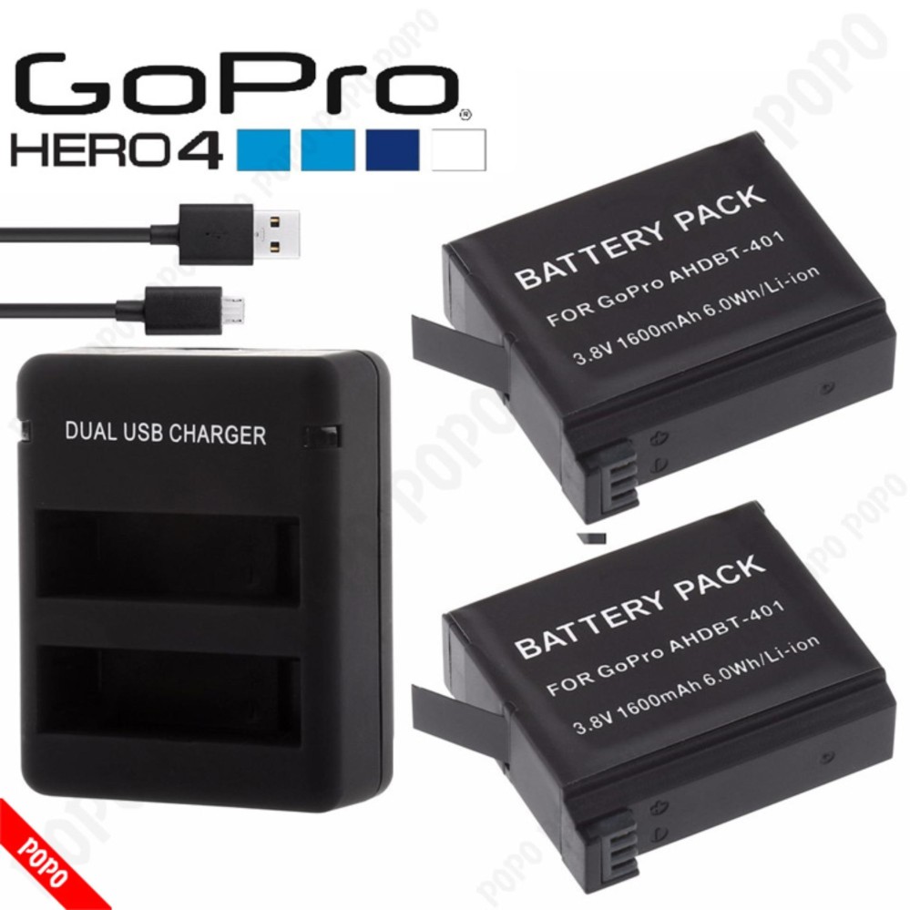 Pin gopro hero 4 1600mah 3.8v + sạc đôi gopro hero 4, pin gopro chất lượng đạt chuẩn eu, đúng dung lượng + quà tặng của shop lepin