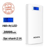 Pin sạc dự phòng Cao cấp 20000mAh LCD ADATA P20000D (Trắng) - Hãng Phân phối chính thức