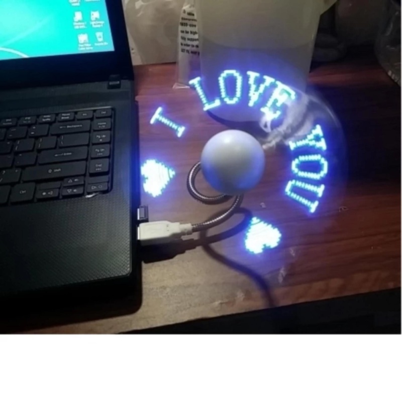 Bảng giá Quạt đèn LED USB tự tạo chữ, thông điệp -nhắn nhủ yêu thương Phong Vũ