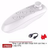 Tay game VR Box cho điện thoại android tặng 1 giá đỡ điện thoại hình con heo và 1 cáp otg (Trắng)