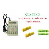 Sạc pin cho pin tiểu AA và pin đũa AAA + Quà tặng 2 viên pin sạc AA và 2 viên pin AAA