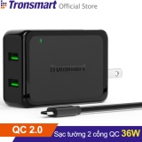 Sạc tronsmart wc2f 2 cổng 36w quick charge 2.0 - hãng phân phối chính thức