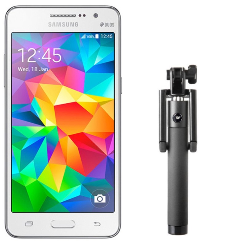 Samsung Galaxy Grand Prime G530 8GB (Trắng) - Hàng nhập khẩu + Gậy Chụp Hình