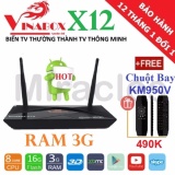Siêu phẩm android tivi box vinabox x12 + tặng chuột bay km950v trị giá 490k - phân phối bởi miracles company