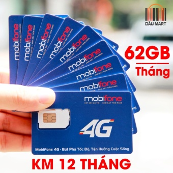 SIM 3G 4G Mobifone Tặng 62GB/Tháng Trong 12 Tháng  