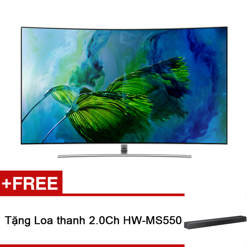 Bảng giá Smart TV QLED màn hình cong Samsung 75inch 4K UHD – Model QA75Q8CAMKXXV (Bạc) – Hãng phân phối chính thức + Tặng Loa thanh 2.0Ch HW-MS550