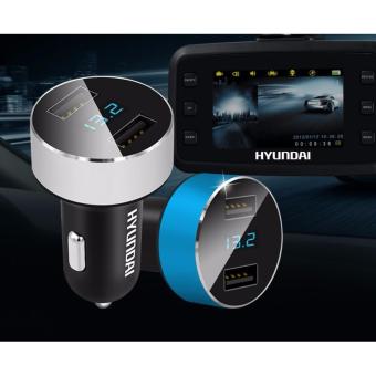 Tẩu sạc oto, xe hơi USB HYUNDAI có đồng hồ LED (model 2017)  