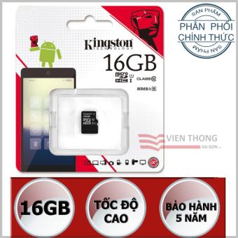 Thẻ nhớ 16GB Kingston UHS1 Class10 microSDHC (Đen) - Hãng Phân phối chính thức  