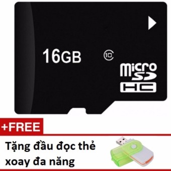 Thẻ nhớ Micro Memory Card SD 16G tặng đầu đọc thẻ xoay đa năng  