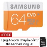 Thẻ nhớ microsdhc samsung evo 64gb+ tặng 1 adapter chuyển đổi từ thẻ microsd sang sd