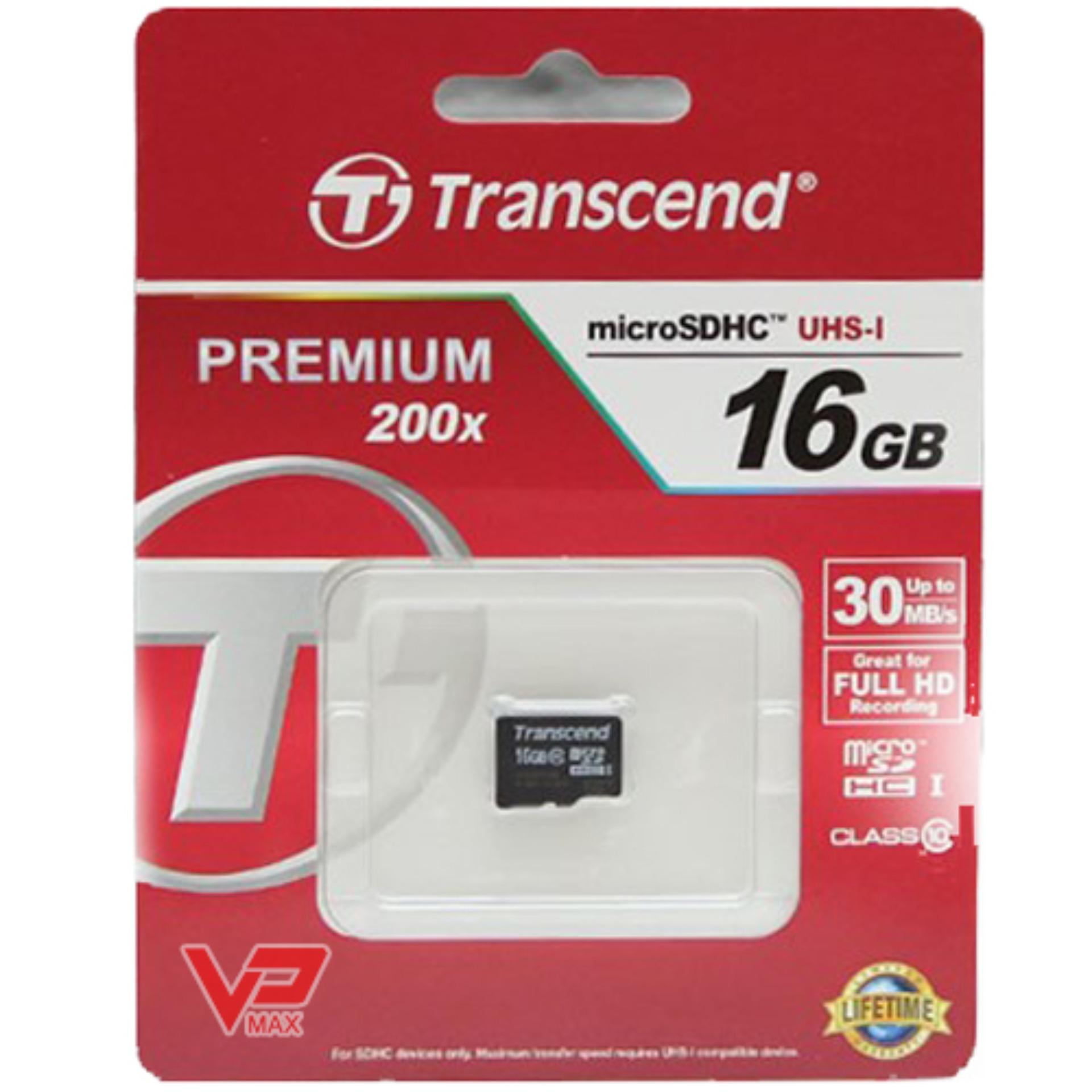 Thẻ Nhớ Micro SD 16Gb Transcend Premium 16GB chuyên dùng cho camera hành