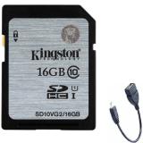Thẻ nhớ sdhc kingston 16g class 10 và tặng cáp otg