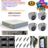 Trọn bộ 1 đầu ghi hình camera 4 kênh ultra hd cao cấp hikvision ds-7104hqhi-k1 + 4 camera ultra hd ds-2ce56f1t-itm + 1 ổ cứng seagate /wd 500gb + 4 nguồn nhện xịn 12v + 8 rắc bnc + 1 dây hdmi