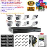 Trọn bộ 1 đầu ghi hình camera 8 kênh full hd 1080p cao cấp hikvision ds-7208hghi-f1 + 4 camera full hd 1080p ds-2ce16d0t-irp + 4 camera full hd 1080p ds-2ce56d0t-irp + 1 ổ cứng seagate /wd 2000gb + 8 nguồn nhện xịn 12v + 16 rắc bnc + 1 dây hdmi